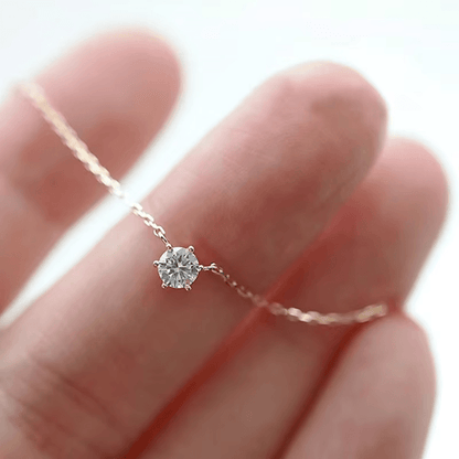 925 Sterling Silver GoldPlated Zircon Clavicle Necklace 1