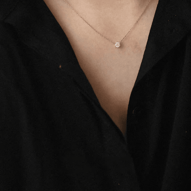 925 Sterling Silver GoldPlated Zircon Clavicle Necklace 2