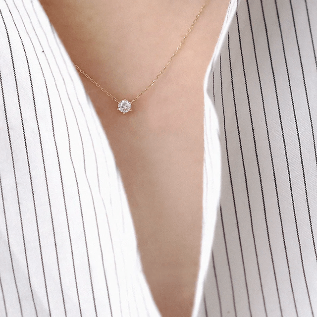 925 Sterling Silver GoldPlated Zircon Clavicle Necklace 3