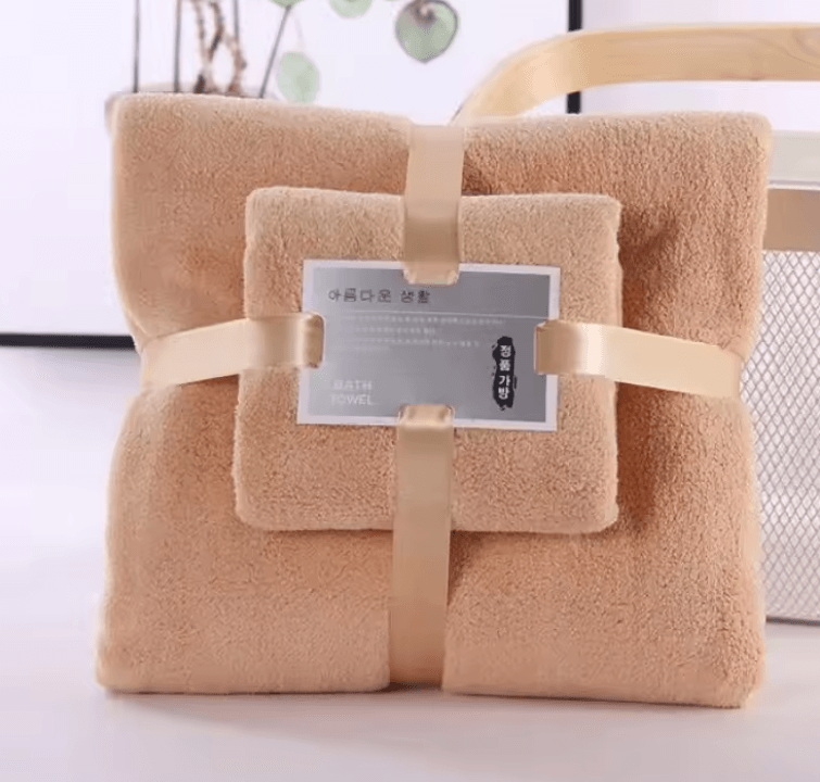 QuickDry Coral Velvet Bath Towel Set 2 Pack 1