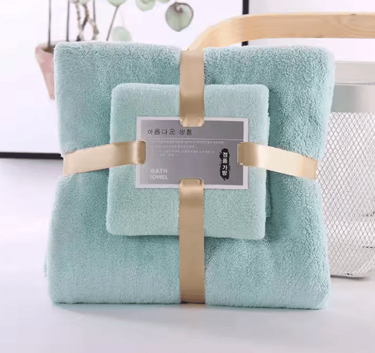QuickDry Coral Velvet Bath Towel Set 2 Pack 2