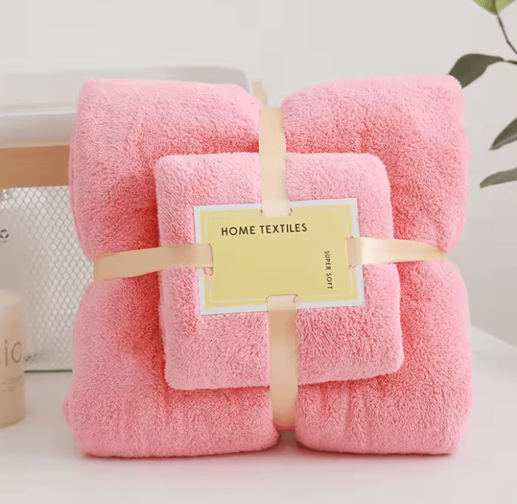 QuickDry Coral Velvet Bath Towel Set 2 Pack 4
