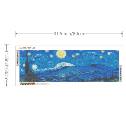 Van Gogh Starry Sky Diamond Painting Kit Full Round DIY Canvas Art For Home Wall Decor 1