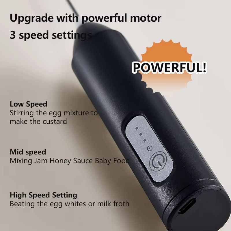 USB Rechargeable Handheld Milk Frother  Mini Milk Frother Wand With 3 Speeds Portable USB Rechargea