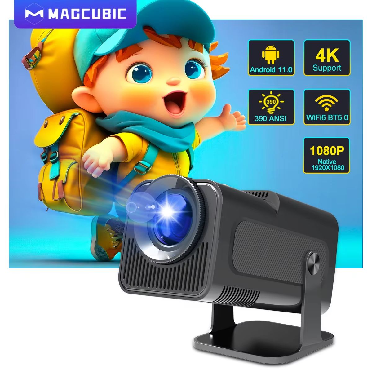 Magcubic HY320 Portable Android 11 4K Projector With WiFi 6 And Bluetooth 50  Full HD Home Theater
