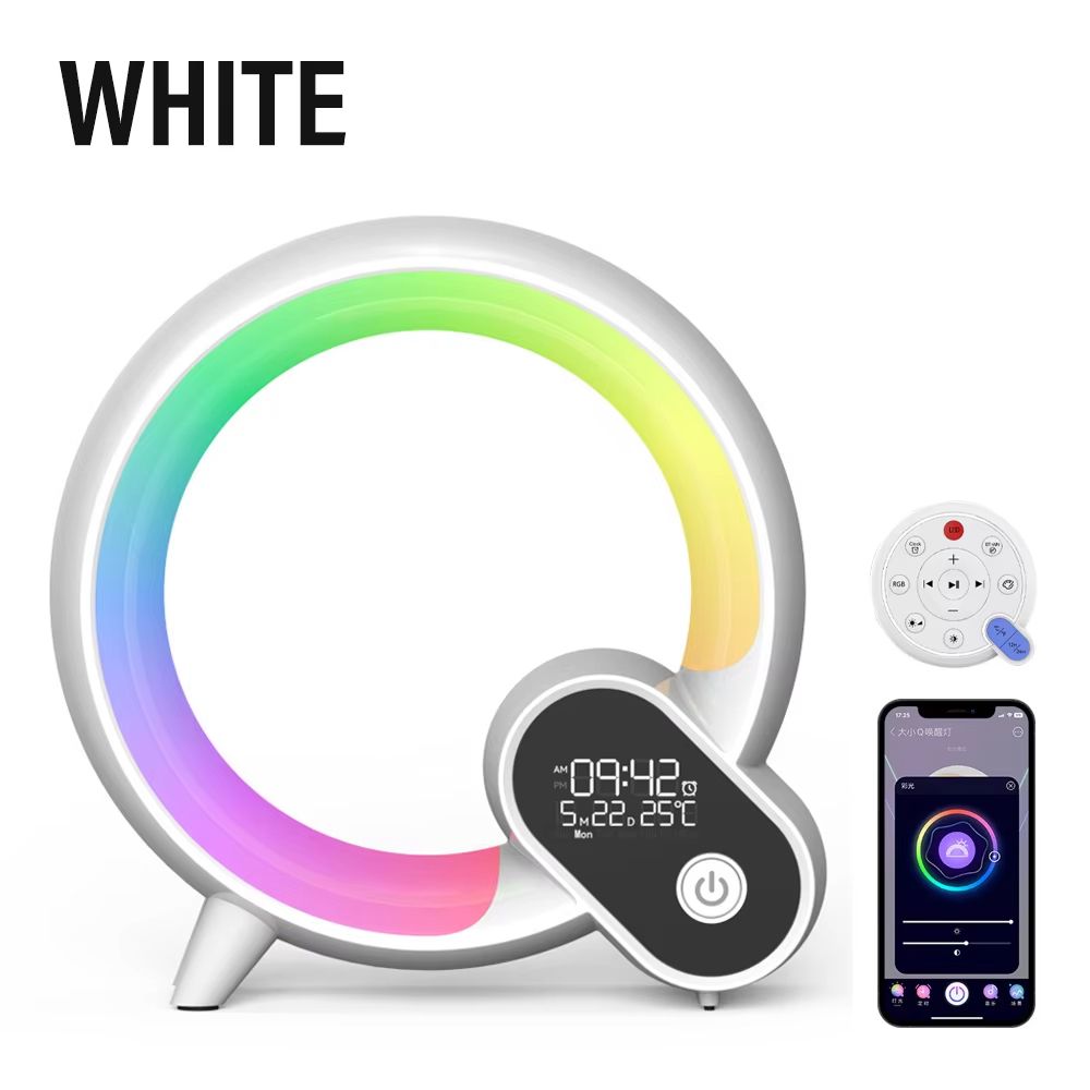 Smart LED Sunrise Alarm Clock With Bluetooth Speaker  WakeUp Light White Noise App  Remote Control 6