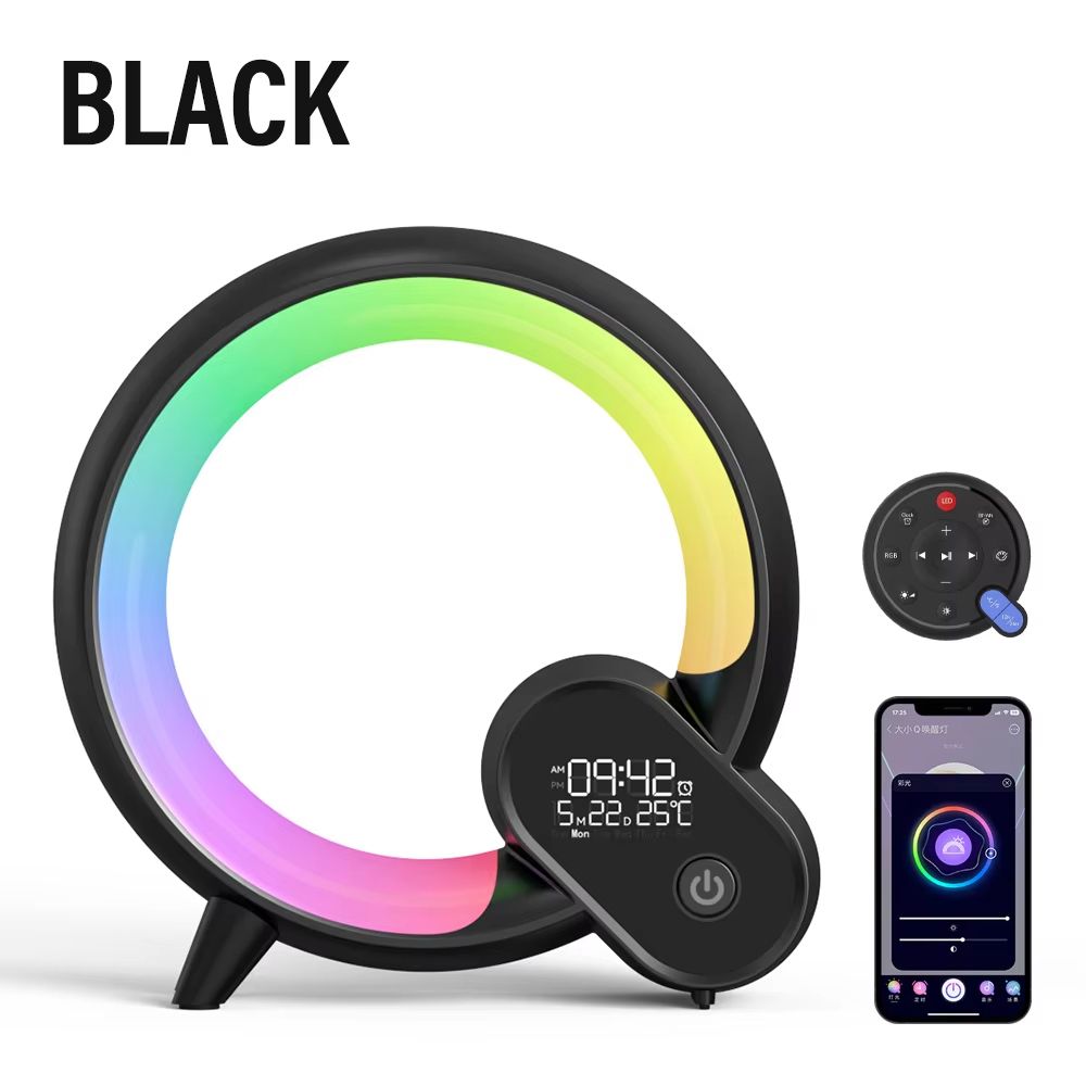 Smart LED Sunrise Alarm Clock With Bluetooth Speaker  WakeUp Light White Noise App  Remote Control 7