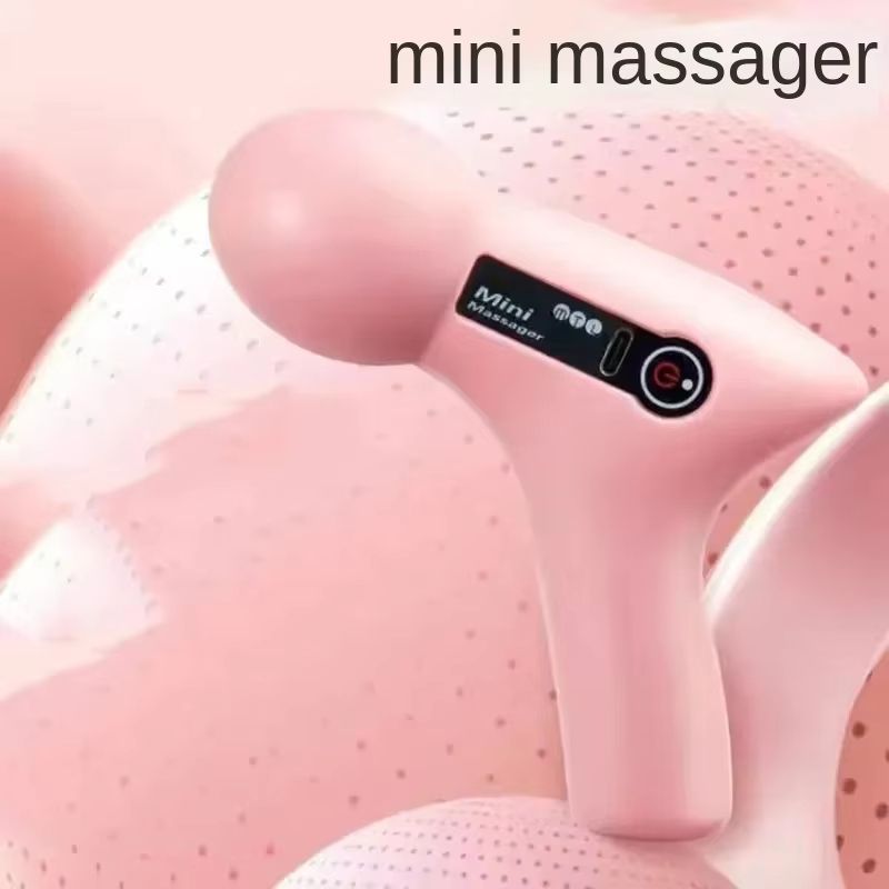 Mini LCD Muscle Massager Gun  Portable 6 Head Deep Tissue Fascia Gun For Neck Back And Body 1