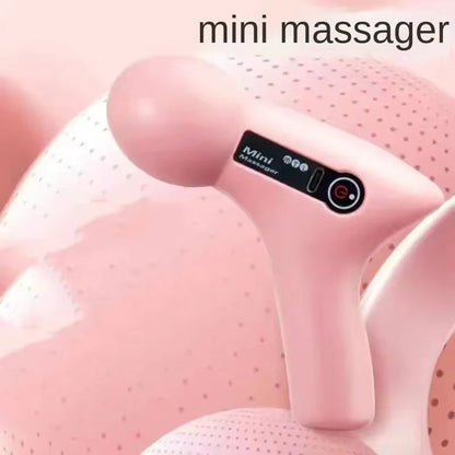 Mini LCD Muscle Massager Gun  Portable 6 Head Deep Tissue Fascia Gun For Neck Back And Body 6