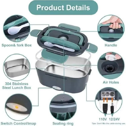 Portable 15L 60W Electric Lunch Box Food Warmer For Car Or Home  Leak Proof And Travel Friendly 4
