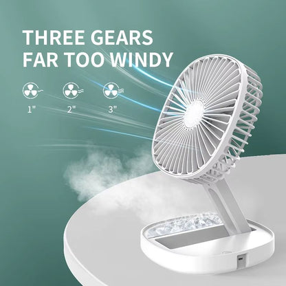 Portable Foldable USB Rechargeable Mini Fan For Desk Or Wall Mount  Compact Cooling Fan For Travel