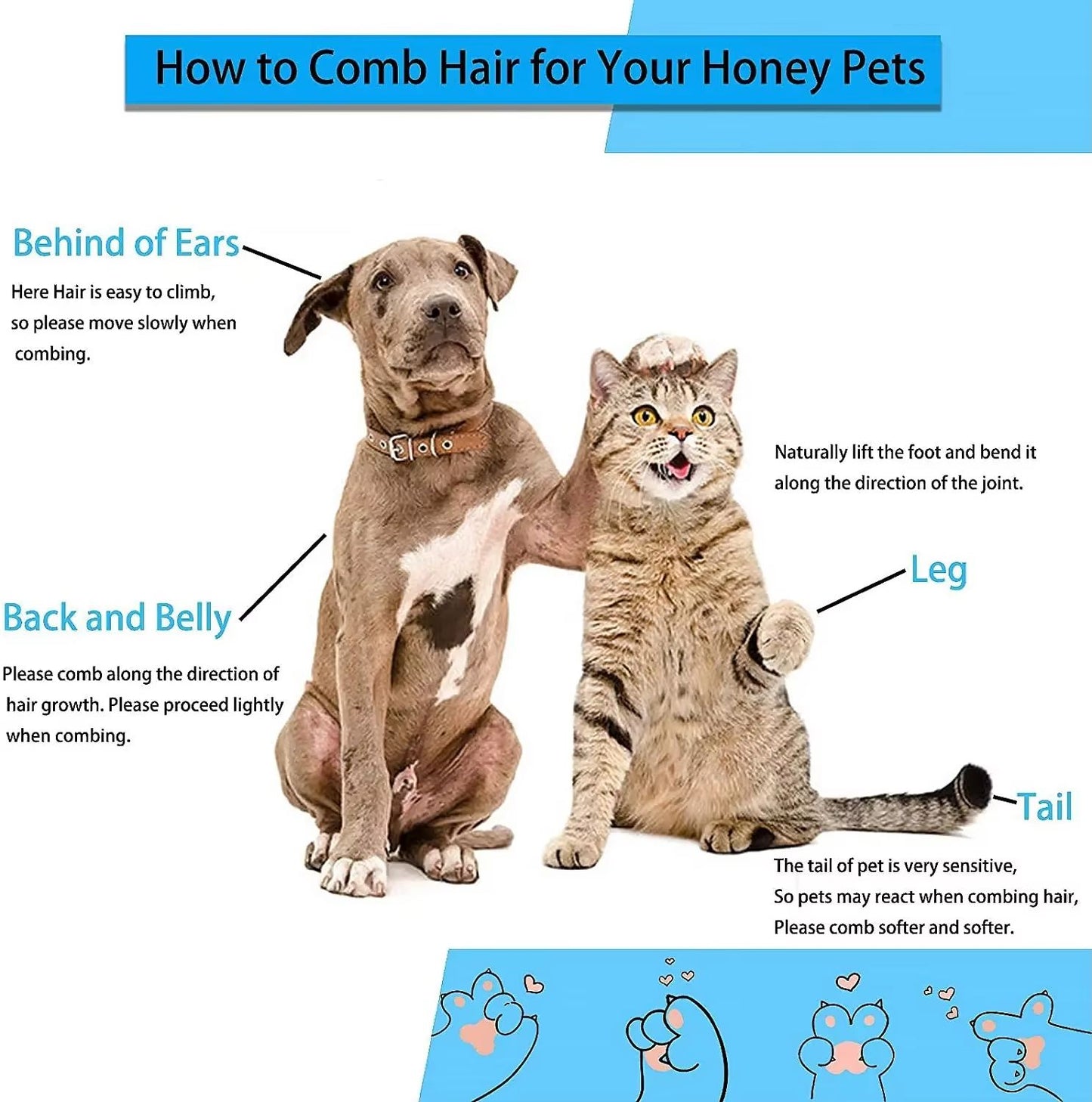 Premium Pet Hair Remover Brush – Long Hair Grooming Comb