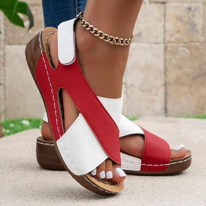 Elegant Comfort Womens Peep Toe Wedge Sandals Lightweight Summer Footwear 9