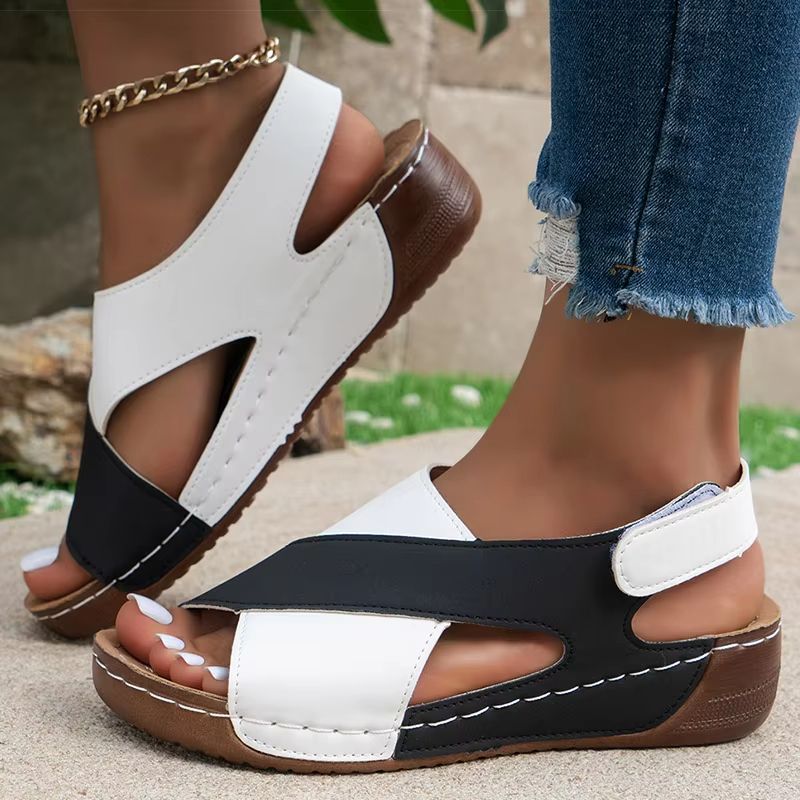 Elegant Comfort Womens Peep Toe Wedge Sandals Lightweight Summer Footwear 3