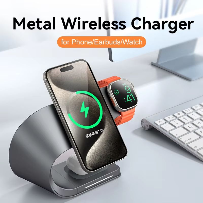 Premium 4 In 1 Magnetic Charging Station For IPhone AirPods Apple Watch 4