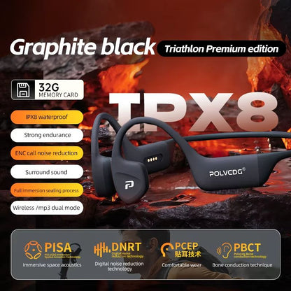 POLVCDG X16 Bone Conduction Waterproof Headphones 32GB Bluetooth 54 7