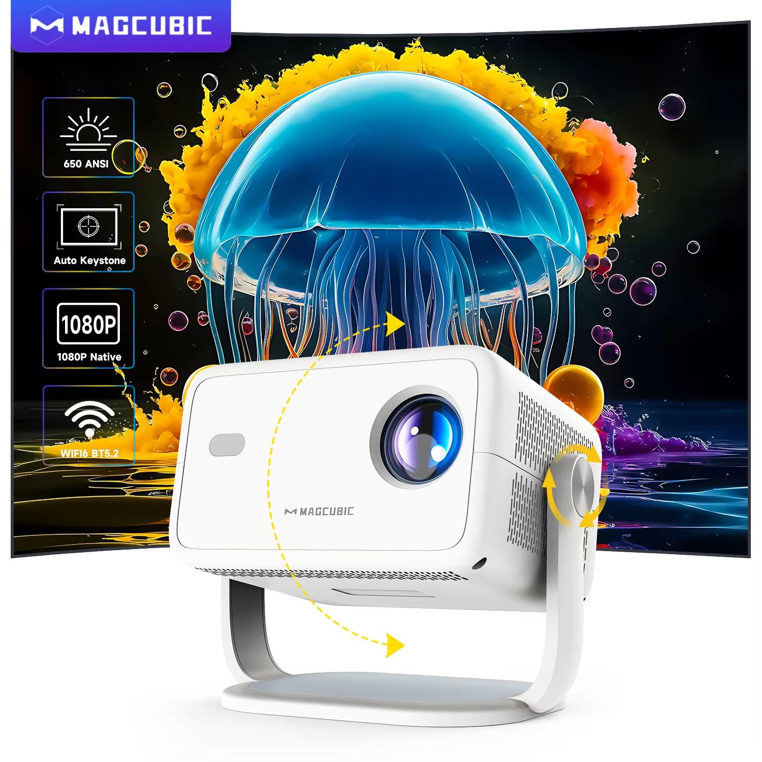Magcubic L018 Native 1080p 360 Portable Projector With Android 11  WiFi6 2