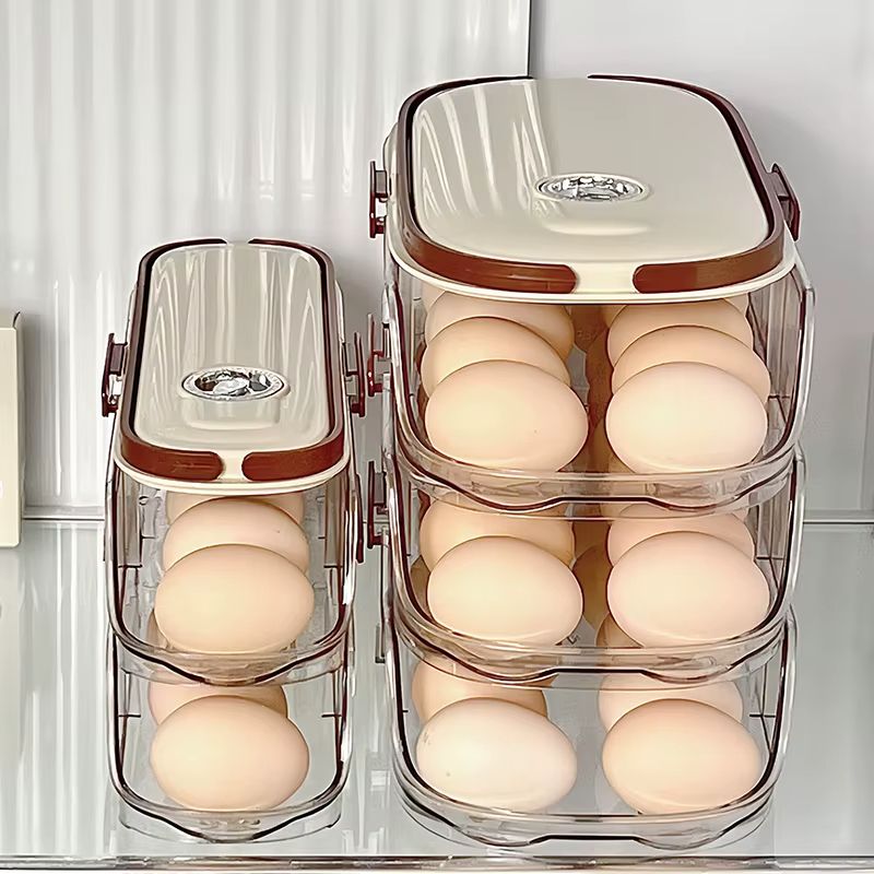 Auto-Rolling Egg Storage Rack for Refrigerators – Space-Saving Organizer with Easy Access
