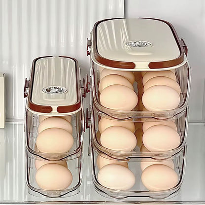 Auto-Rolling Egg Storage Rack for Refrigerators – Space-Saving Organizer with Easy Access