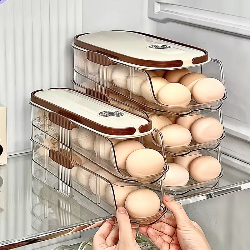 AutoRolling Egg Storage Rack For Refrigerators  SpaceSaving Organizer With Easy Access 1