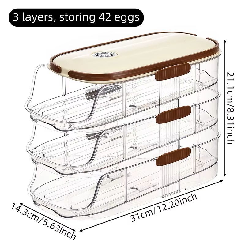 AutoRolling Egg Storage Rack For Refrigerators  SpaceSaving Organizer With Easy Access 4
