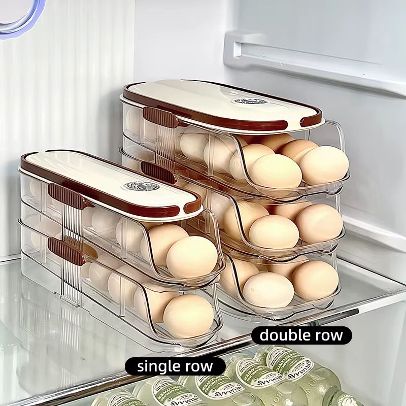 AutoRolling Egg Storage Rack For Refrigerators  SpaceSaving Organizer With Easy Access 5