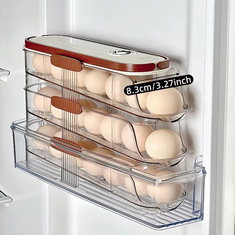 AutoRolling Egg Storage Rack For Refrigerators  SpaceSaving Organizer With Easy Access 6