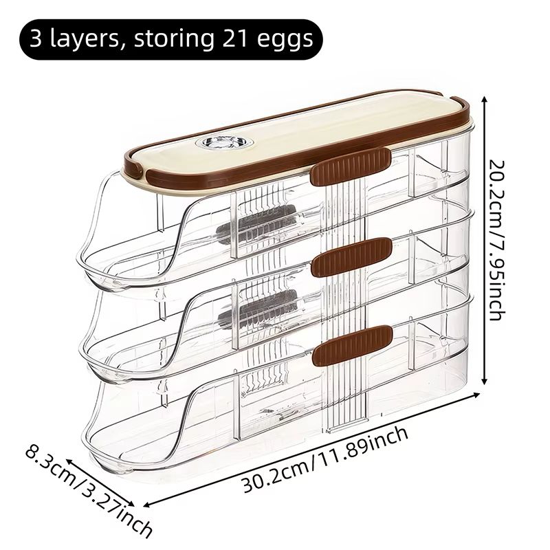 AutoRolling Egg Storage Rack For Refrigerators  SpaceSaving Organizer With Easy Access 8