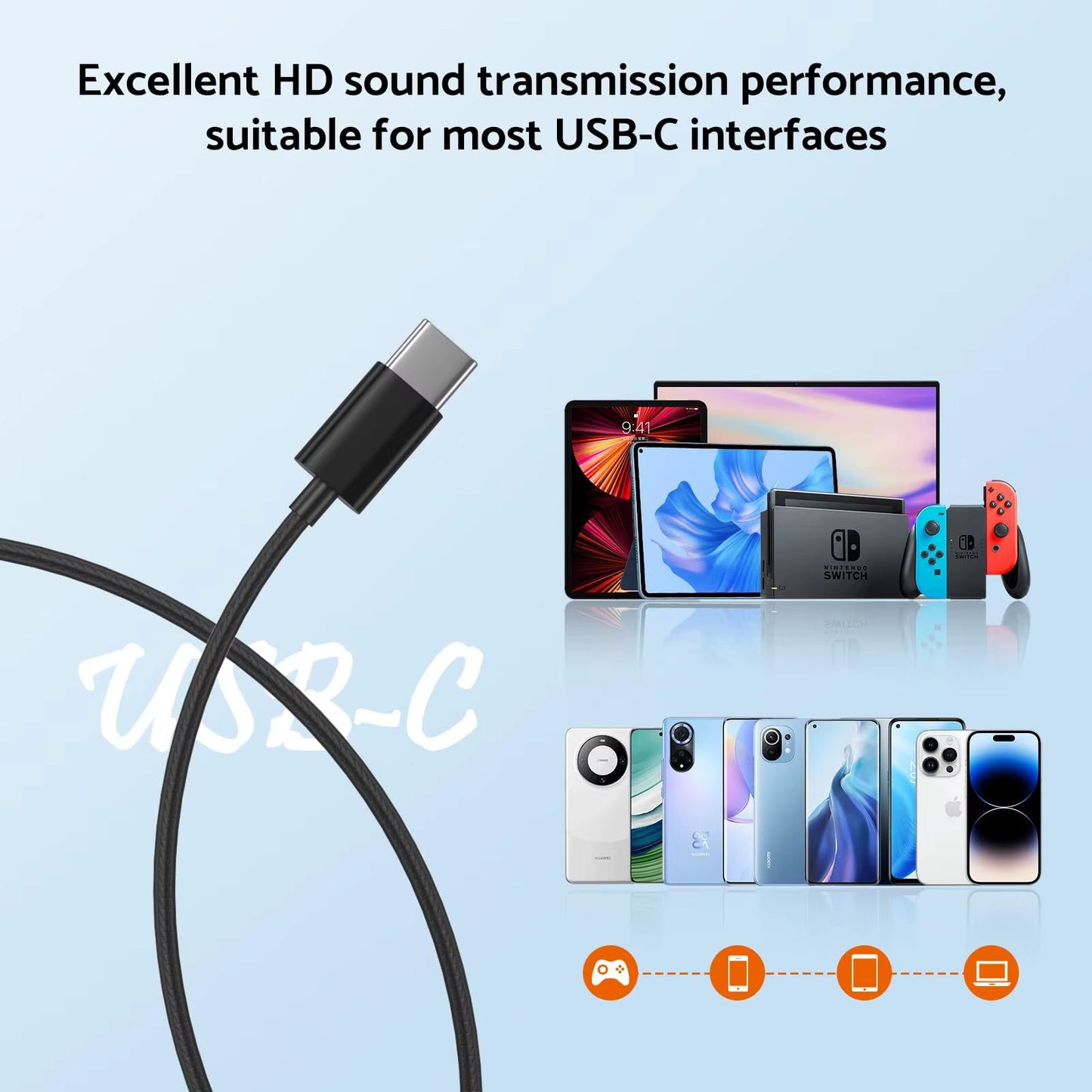 HiFi USBC Wired Earbuds With Mic  InEar Stereo Headphones For Samsung Galaxy S24S23S22 Ultra 16