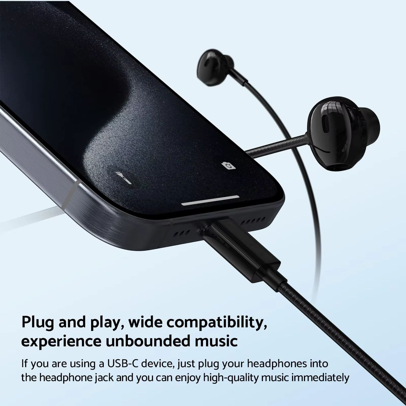 HiFi USBC Wired Earbuds With Mic  InEar Stereo Headphones For Samsung Galaxy S24S23S22 Ultra 7