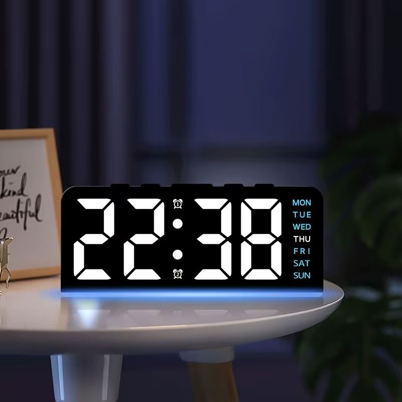 Modern LED Digital Alarm Clock with Temperature Display and Night Light – Sleek Desktop Clock for Bedrooms & Offices