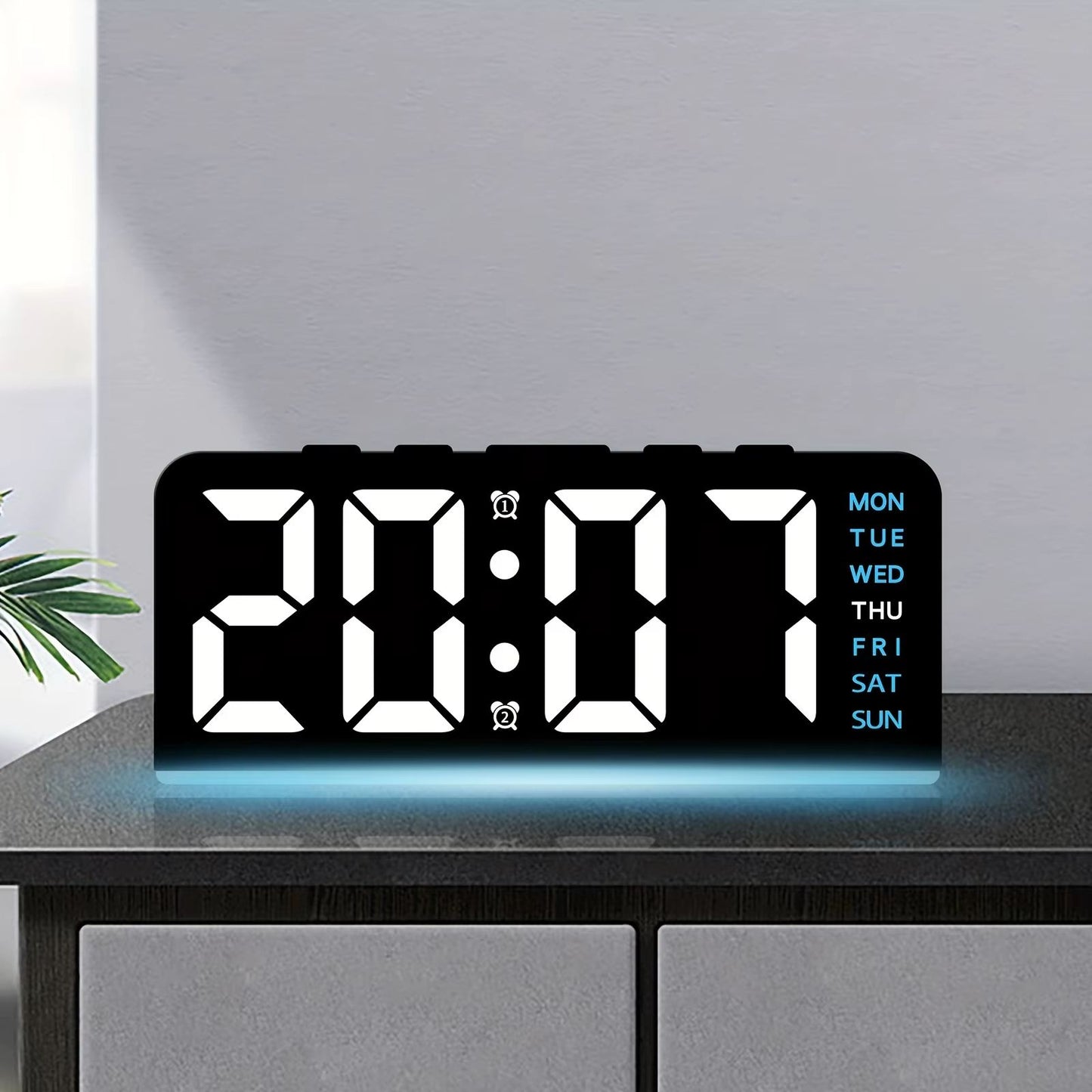 Modern LED Digital Alarm Clock With Temperature Display And Night Light  Sleek Desktop Clock For Be