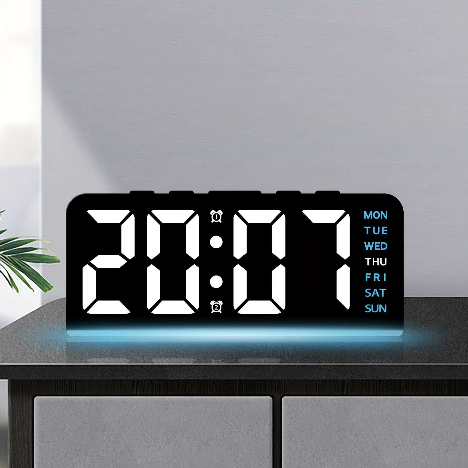 Modern LED Digital Alarm Clock With Temperature Display And Night Light  Sleek Desktop Clock For Be