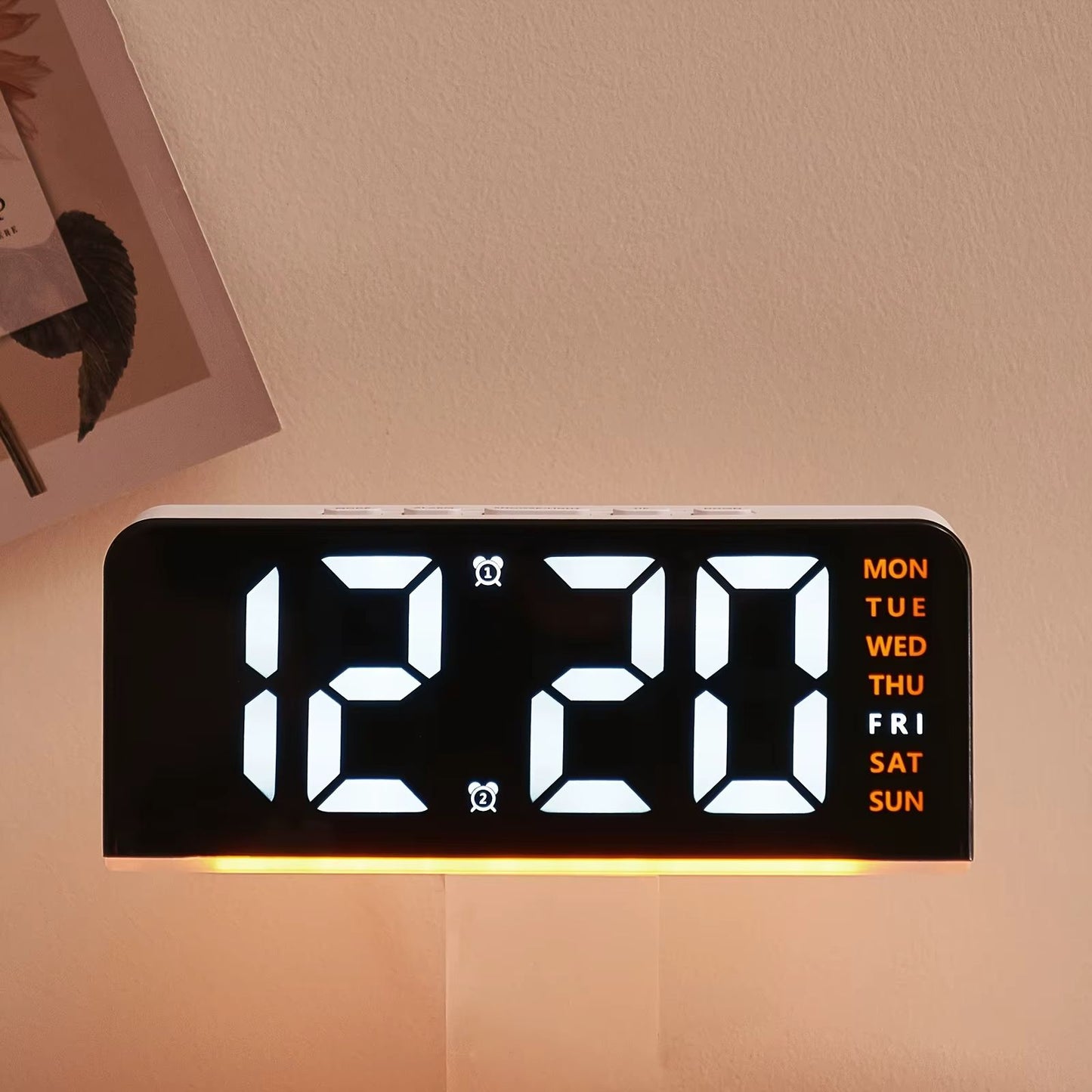 Modern LED Digital Alarm Clock With Temperature Display And Night Light  Sleek Desktop Clock For Be