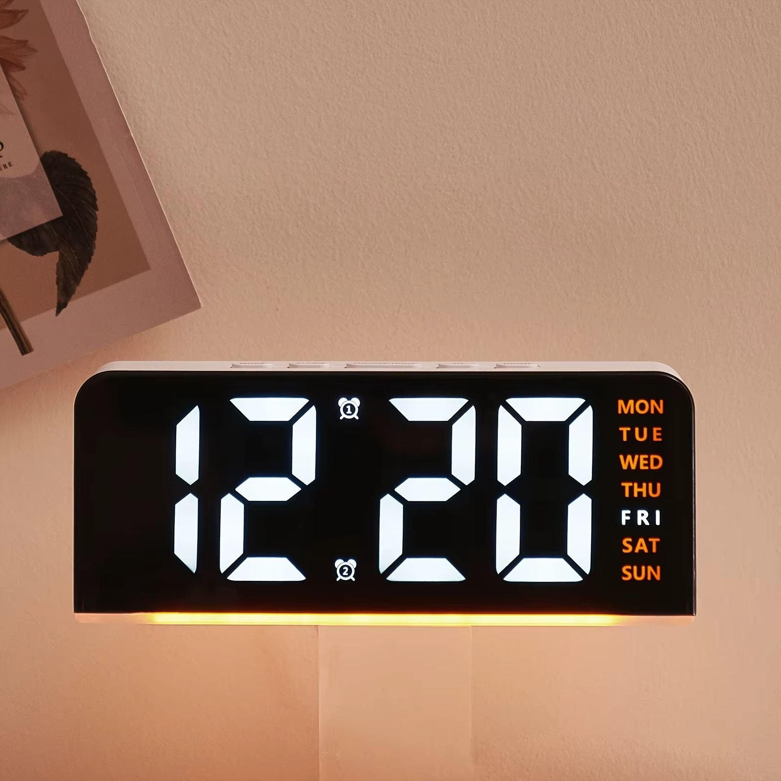 Modern LED Digital Alarm Clock With Temperature Display And Night Light  Sleek Desktop Clock For Be