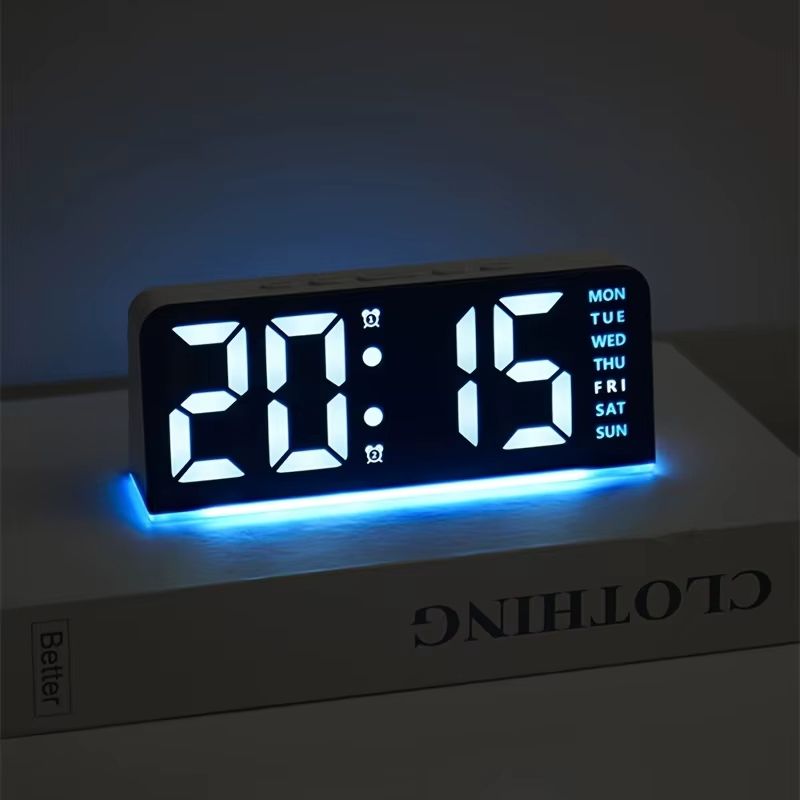 Modern LED Digital Alarm Clock With Temperature Display And Night Light  Sleek Desktop Clock For Be