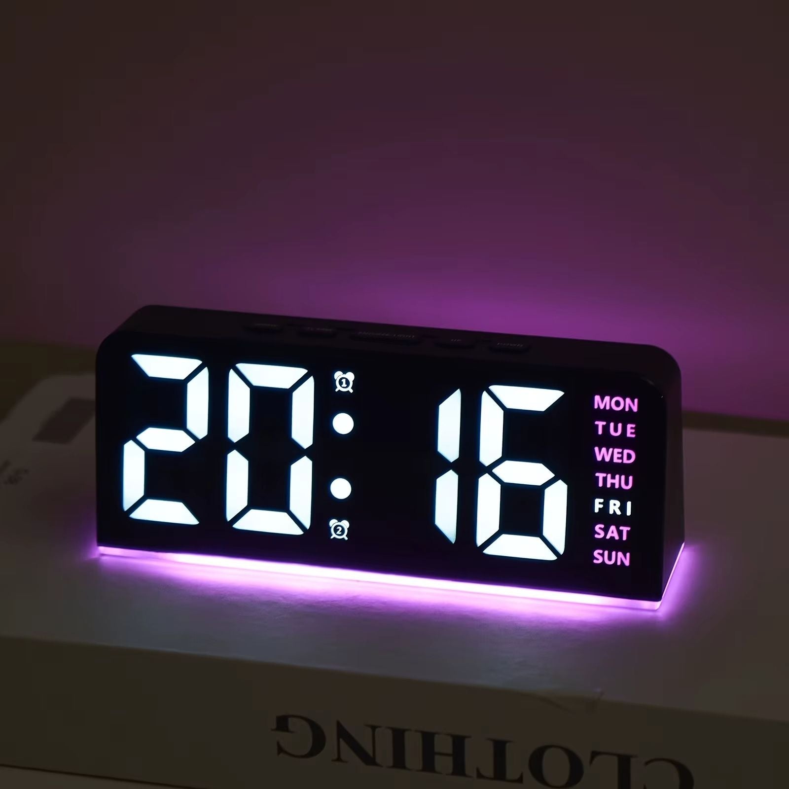 Modern LED Digital Alarm Clock With Temperature Display And Night Light  Sleek Desktop Clock For Be