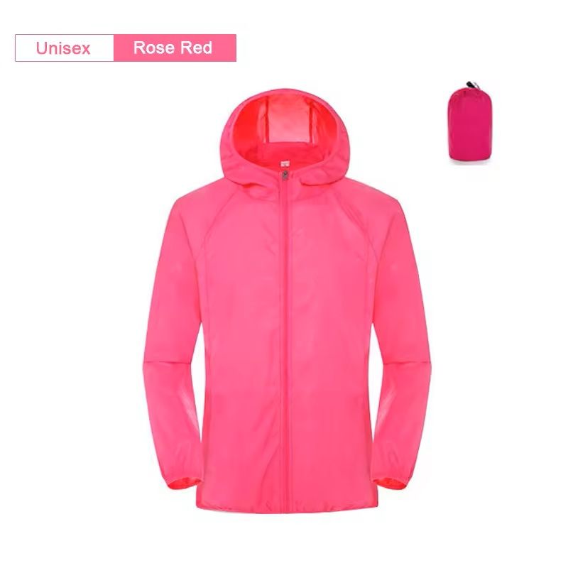 Lightweight Waterproof Camping Jacket With Hood And Pocket 12