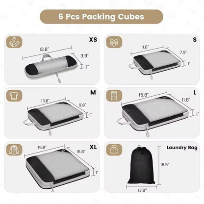 6 Piece Travel Compression Packing Cube Organizer Set 2
