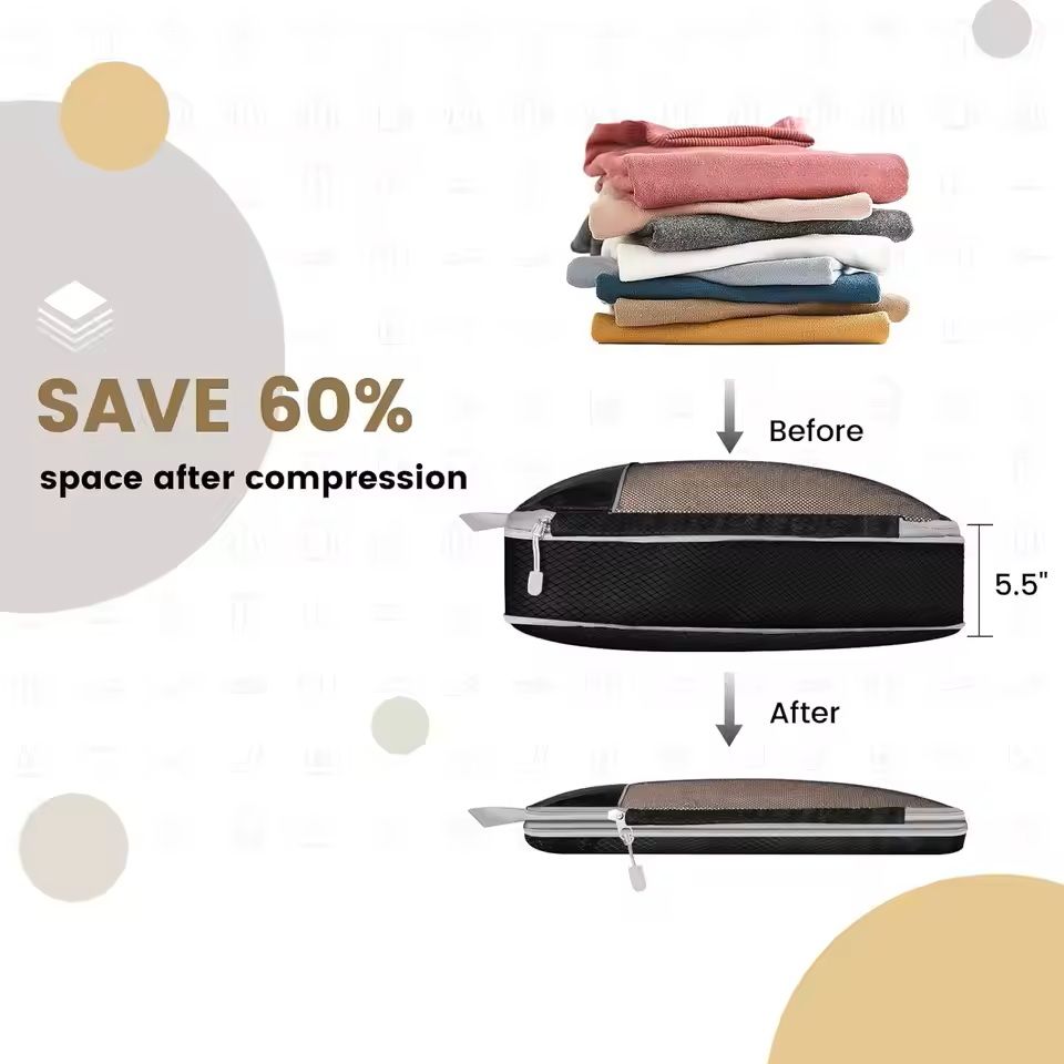 6 Piece Travel Compression Packing Cube Organizer Set 4