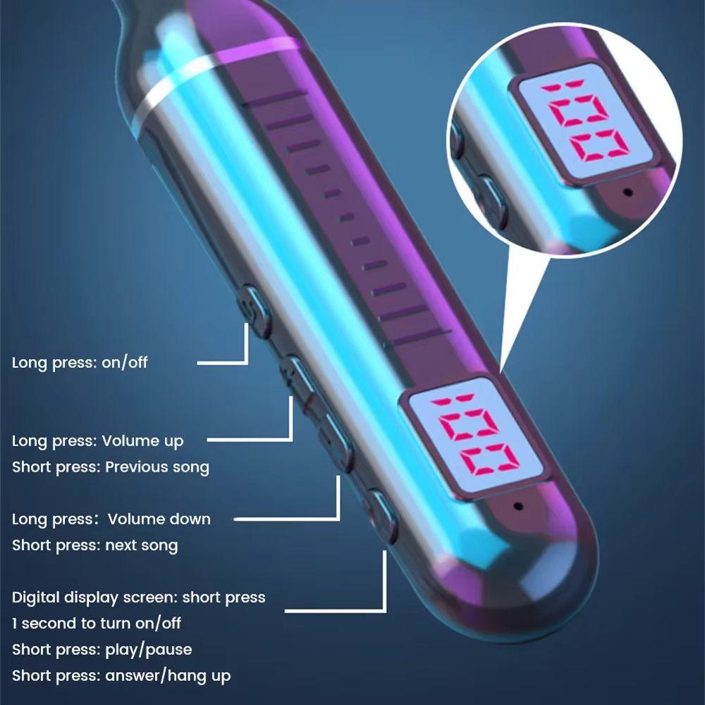 Wireless Neckband Earphones 53  Waterproof Magnetic Sports Headset With LED Display  Stereo Sound 0