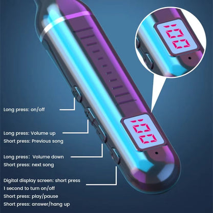 Wireless Neckband Earphones 53  Waterproof Magnetic Sports Headset With LED Display  Stereo Sound 0