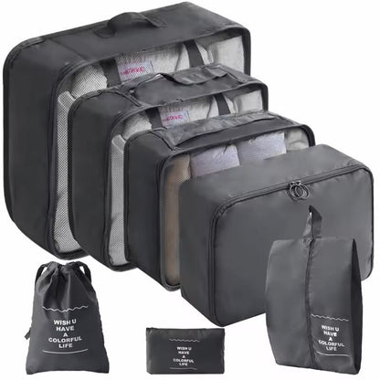Travel Packing Cube Organizer Set With Shoe Pouch 7