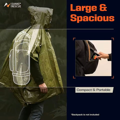 Emergency Waterproof Thermal Rain Poncho Blanket 5