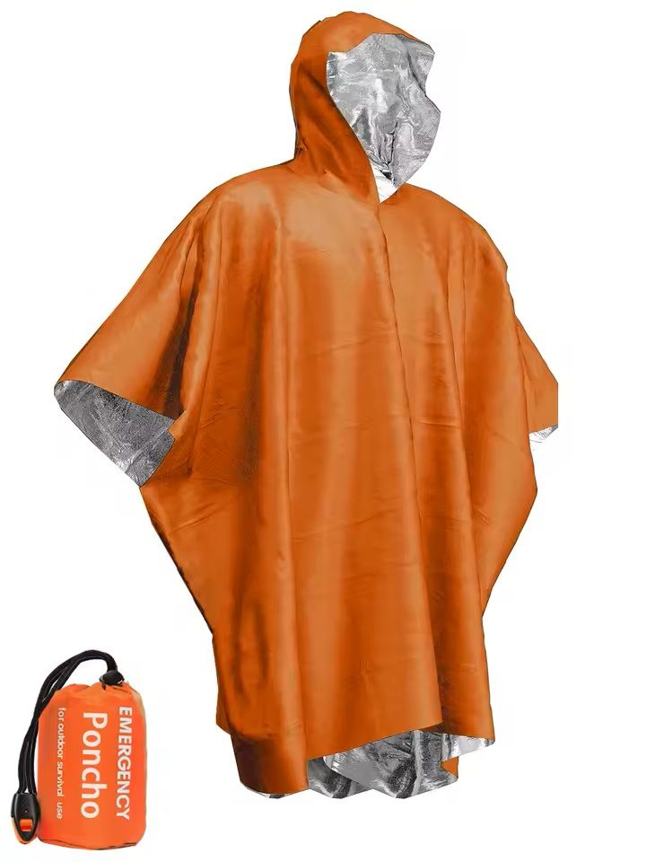 Emergency Waterproof Thermal Rain Poncho Blanket 7