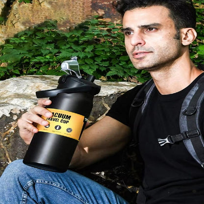 HydraGuarddrink Stainless Steel Thermal Water Bottle with Straw Hot & Cold Temperature Lock