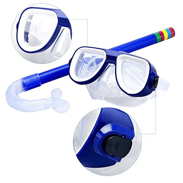 Kids Snorkel Set With Diving Mask And Breathing Tube Anti Fog Underwater Swim Goggles 6