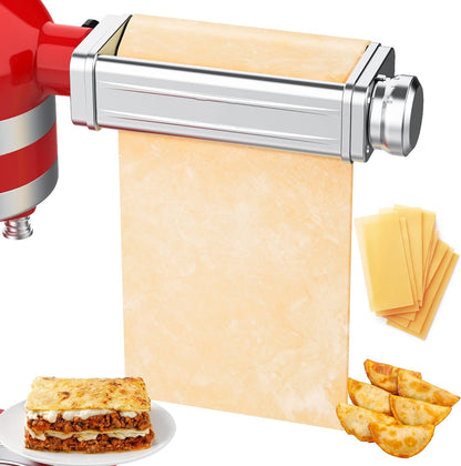 Adjustable Pasta Attachment for KitchenAid Mixer, Stainless Steel Noodle Fit-All Accessory