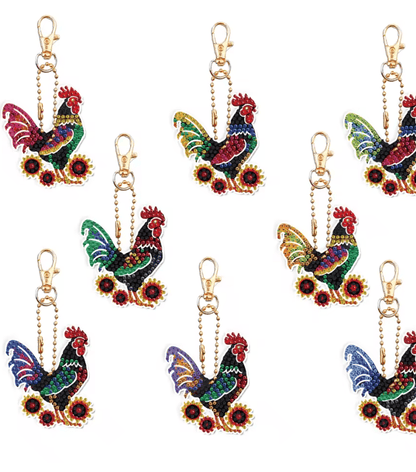 DIY Diamond Art Keychain Set 8 Piece Butterfly And Bird Kit For Adults And Craft Lovers 3