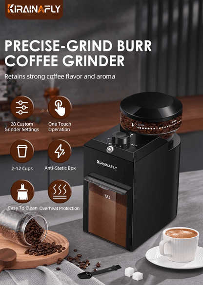 Electric Burr Coffee Grinder With 28 Settings For Espresso French Press And Drip Brewing 2